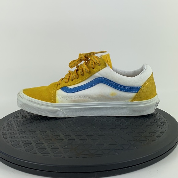 Vans Old Skool Yellow/Blue/White Suede Skate Shoes Women's Size 8 - Picture 9 of 12